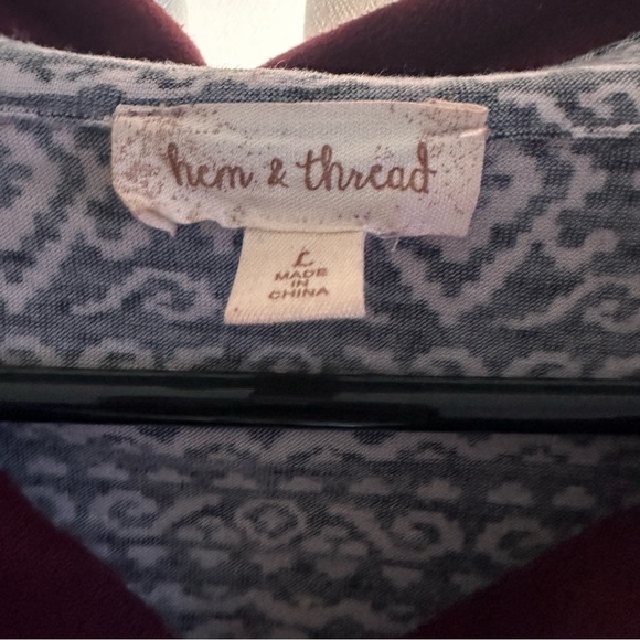 Hem & Thread Purple Fringe Button Down - Picture 2 of 3